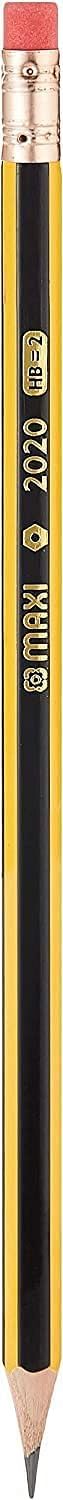 Maxi Classic Hexagonal Graphite Pencil Hb With Eraser Tip Jar Of 48Pc, Black, Lp48J