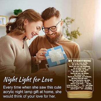 Sulfar 3D Illusion Lamp I Love You Night Light You are My Everything Gifts for Wife Husband Anniverysary Birthday Valentines Day