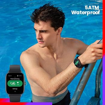 Amazfit GTS 3 Smart Watch 1.75" Ultra HD AMOLED Display 24hrs Heart Rate , Blood Oxygen , Stress Level , Sleep Monitoring 150+ Sports Mode Fitness Watch Waterproof GTS3-BLACK