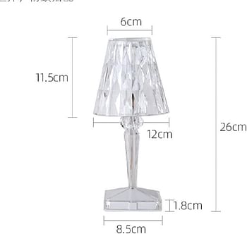 Acceptable 10" LED Acrylic Crystal Table lamp, Modern Style Diamond lamp, 3-Way Color Mode dimmable, Nightstand Decorative Lamp for Bedroom, Living Room