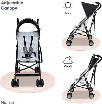 Nurtur Buggy Stroller - 6-36 months White Black