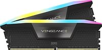 Corsair VENGEANCE RGB DDR5 32GB (2x16GB) 6000MHz C40 Intel Optimised Desktop Memory (Dynamic Ten-Zone RGB Lighting, Onboard Voltage Regulation, Custom XMP 3.0 Profiles, Tight Response Times) Black