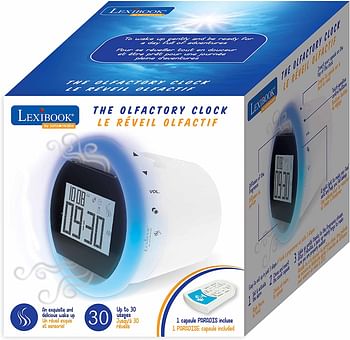 Lexibook By Sensorwake The Olfactory Alarm Clock Relaxing Light Fm Radio Battery Operated Or USb Cable Cs100 - White / Black