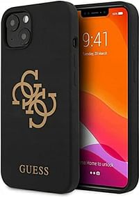 جيس ليكويد سيليكون كيس بيج 4G مع شعار مطبوع لهاتف ايفون 13 (6.0 بوصة) - أسود