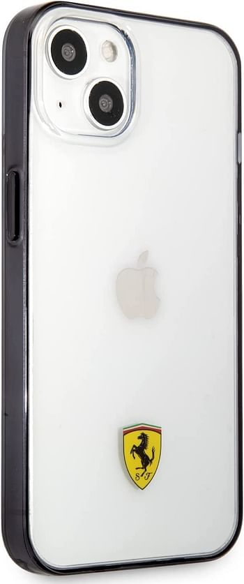فيراري غطاء شفاف مطبوع لوجو لجهاز ايفون 13 ميني (5.4 بوصة) - أسود