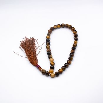 Tasbih Natural Crystal Brown Tiger Eye Prayer Beads (10mm – 33 beads)