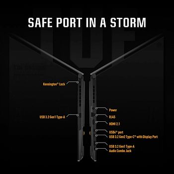 اسوس TUF A15 FA507UI-9321G ايه ام دي هوك بوينت R9-8945HS  شاشة 15.6 كيو اتش دي 165 هرتز 32 جيجابايت رام 1 تيرابايت اس اس دي نفيديا جي فورس ار تي اكس 4070 8 جيجابايت ويندوز 11 هوم لوحة المفاتيح الإنجليزية والعربية - ميكا جراي