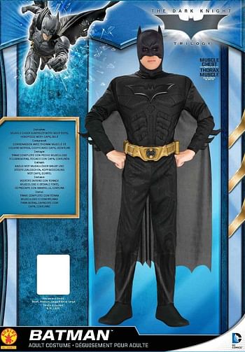 Rubie's Batman: The Dark Knight Trilogy Adult Batman Costume, Black, One size
