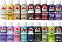 Apple Barrel Promoabii Matte Finish Acrylic Craft Paint Set Designed For Beginners And Artists, Non-Toxic Formula That Works On All Surfaces, 2 Fl Oz (Pack Of 18), 18 Colors May Vary, Count