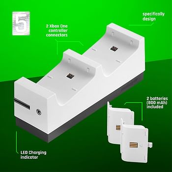 snakebyte TwinCharge X - Compatible with Xbox One / Xbox Series X|S (White)