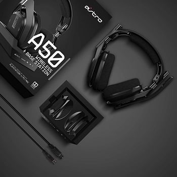 ASTRO Gaming A50 Wireless Gaming Headset + Charging Base Station, Game/Voice Balance Control, 2.4 GHz Wireless, 15 m Range, for Xbox Series X|S, Xbox One, PC, Mac - Black/Gold