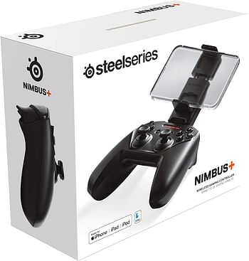 SteelSeries Nimbus+ iOS Wireless Gaming Controller - iPhone, iOS, iPad, Apple TV - 50+ Hour Battery Life - Official Apple-licensed wireless connectivity - Included iPhone mount