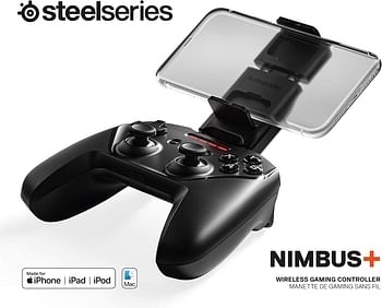 SteelSeries Nimbus+ iOS Wireless Gaming Controller - iPhone, iOS, iPad, Apple TV - 50+ Hour Battery Life - Official Apple-licensed wireless connectivity - Included iPhone mount