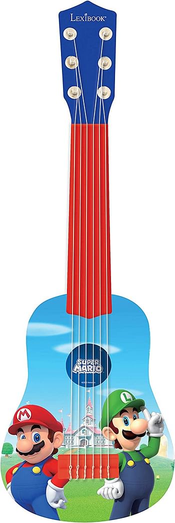 Nintendo Mario Luigi My first Guitar, 6 nylon strings, 53 cm, learning guide included, blue/red, K200NI