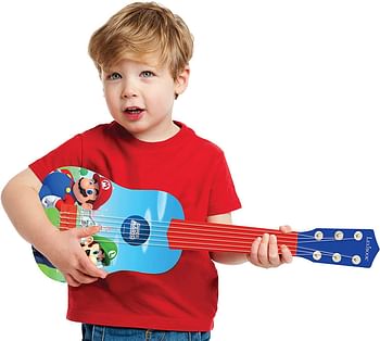 Nintendo Mario Luigi My first Guitar, 6 nylon strings, 53 cm, learning guide included, blue/red, K200NI