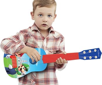 Nintendo Mario Luigi My first Guitar, 6 nylon strings, 53 cm, learning guide included, blue/red, K200NI