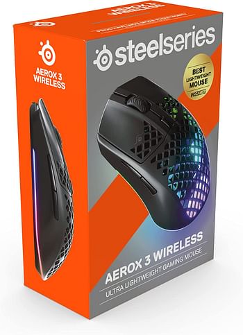 Steelseries Aerox 3 Wireless Onyx (2022) - Super Light Gaming MoUSe - 68G Water Resistant Design - 200 Hour Battery Life Style: Wireless  Color: Onyx Black  Pattern Name:Aerox 3 18000 DPI