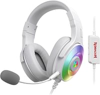 Redragon Pandora white, Virtual 7.1 RGB Gaming headset w/adapter