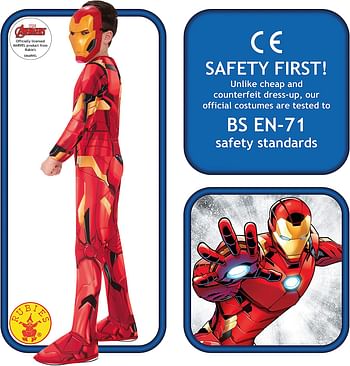 Rubie's Official Marvel Avengers Iron Man Classic Childs Costume, Kids Superhero Fancy Dress