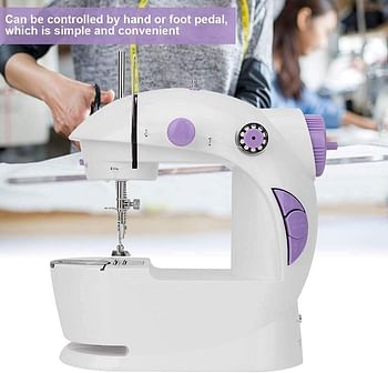 SHOWAY Mini Sewing Machine Upgraded Portable Two Threads Double Speed Double Switches Household Kids Beginners Travel Automatic Sewing Machine
