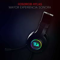 سماعة راس سلكية HYLAS H260 RGB لالعاب الكمبيوتر، PS5/PS4، Xbox One - اسود، من ريدراجون