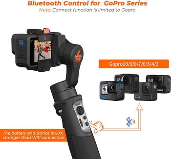 Hohem IPX4 Splash-Proof 3-Axis Handheld Gimbal i-Steady Pro 4 for GoPro 10 9 8 7 6 5 4 Action Cameras and Other Action Cameras with Control Cable