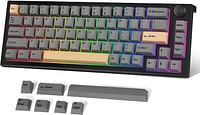 لوحة مفاتيح فانتيك ميكانيكية للألعاب 3 أوضاع (2.4 جيجا هرتز، BT، سلكية) للوحة مفاتيح للاعبين، أسود