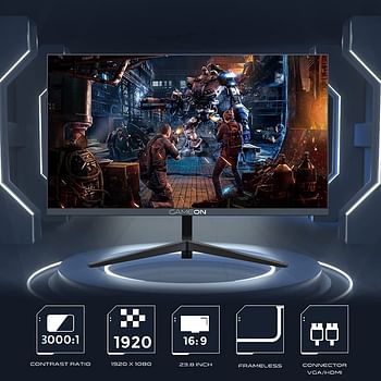 Gameon Go24Fhd75Va 24" Fhd, 75Hz 4Ms Flat Gaming Monitor 778970 Black