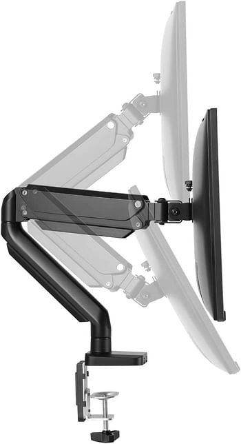 Twisted Minds 17"-32" Single Monitor Desk Mount - Adjustable Die-Cast Aluminum Gas Spring With USB 3.0- VESA/C-Clamp/Grommet/Cable Management