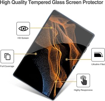 Tempered Glass for Samsung Galaxy Tab S8 Ultra Screen Protector,[Bubble-Free][Anti-Scratch][Case-Friendly]
