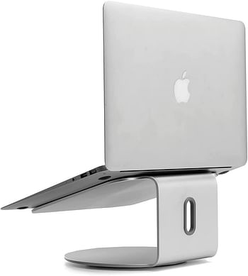 UPERGO AP-2S Aluminum Alloy Laptop Stand/Holder With Adjustable Height And 360° Base Rotation For upto 17" Laptop - Silver