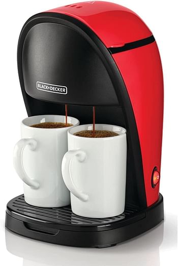 BLACK+DECKER 450W 2 Cups Coffee Maker Machine 250ml Water Tank capacity With Two Coffee Mugs For Drip Coffee and Espresso DCM48-B5