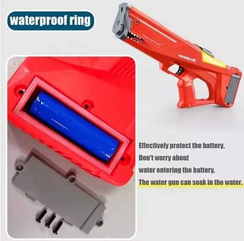 Automatic Electric Water Gun Outdoor Beach Toys Gun - Summer Pool Toys High Pressure Electric Power Water Guns For Kids and Adult with rechargeable battery (Red)