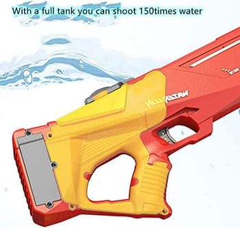 Automatic Electric Water Gun Outdoor Beach Toys Gun - Summer Pool Toys High Pressure Electric Power Water Guns For Kids and Adult with rechargeable battery (Red)