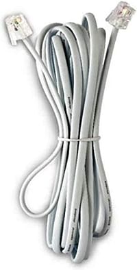 US Type Telephone Extension Cord 5 Meter White- RJ-11 Male Plug with 4 Core Telephone Cable - Terminator