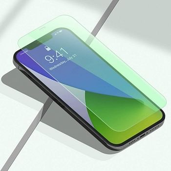 Baseus 0.15mm Eye Protection Full Coverage Tempered Glass Film (Green Light) For iP 12 mini 5.4inch 2020 (Secondary Hardening)(2pcs Pack) Transparent