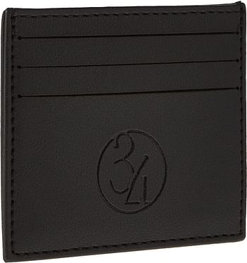 34 By Amr Diab Men Card Holder With Logo Engraved, Black,