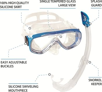 Cressi Onda - Single Onda Mask or Combo Set Onda Mask + Snorkel Mexico  Unisex Adult - One Size