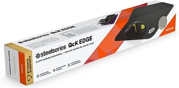 SteelSeries QcK Edge - وسادة ماوس ألعاب من القماش - حافة مخيطة لمنع التآكل - مُحسّن لأجهزة استشعار الألعاب - الحجم M