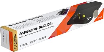 SteelSeries QcK Edge - وسادة ماوس ألعاب من القماش - حافة مخيطة لمنع التآكل - مُحسّن لأجهزة استشعار الألعاب - الحجم M