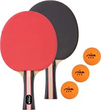مجموعة لعب تنس الطاولة للاعبين، مضربي تنس طاولة مع 3 كرات بـ 3 نجوم، برتقالي، من ستيجا بيرفورمنس