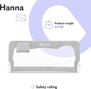 Lionelo Hanna Grey Bed Rail For 0M To 24M For Safe And Stress Free Easy Folding