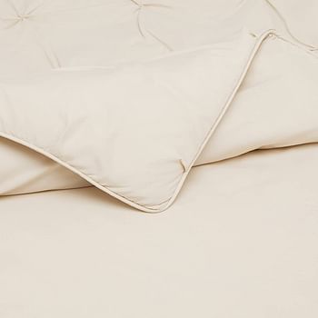 Basics Pinch Pleat All-Season Down-Alternative Comforter Bedding Set - King, Beige