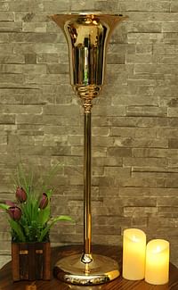 YATAI Fancy Tall Metal Candle Gold Plated Holder Tealight Candlestick Wedding Centrepiece Table Stand Tall Candle Holders Flowers Stand for Special Occasions