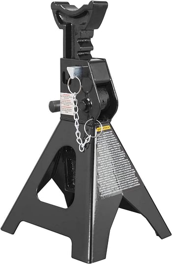 Torin 3 Ton (6,000 LBs) Capacity Double Locking Steel Jack Stands, 2 Pack AT43002AB - Black