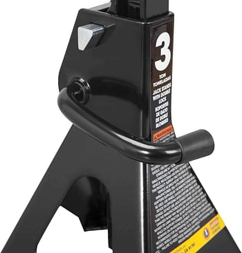 Torin 3 Ton (6,000 LBs) Capacity Double Locking Steel Jack Stands, 2 Pack AT43002AB - Black