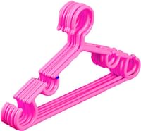 Kuber Industries Plastic 5 Pieces Baby Hanger Set for Wardrobe (Pink)