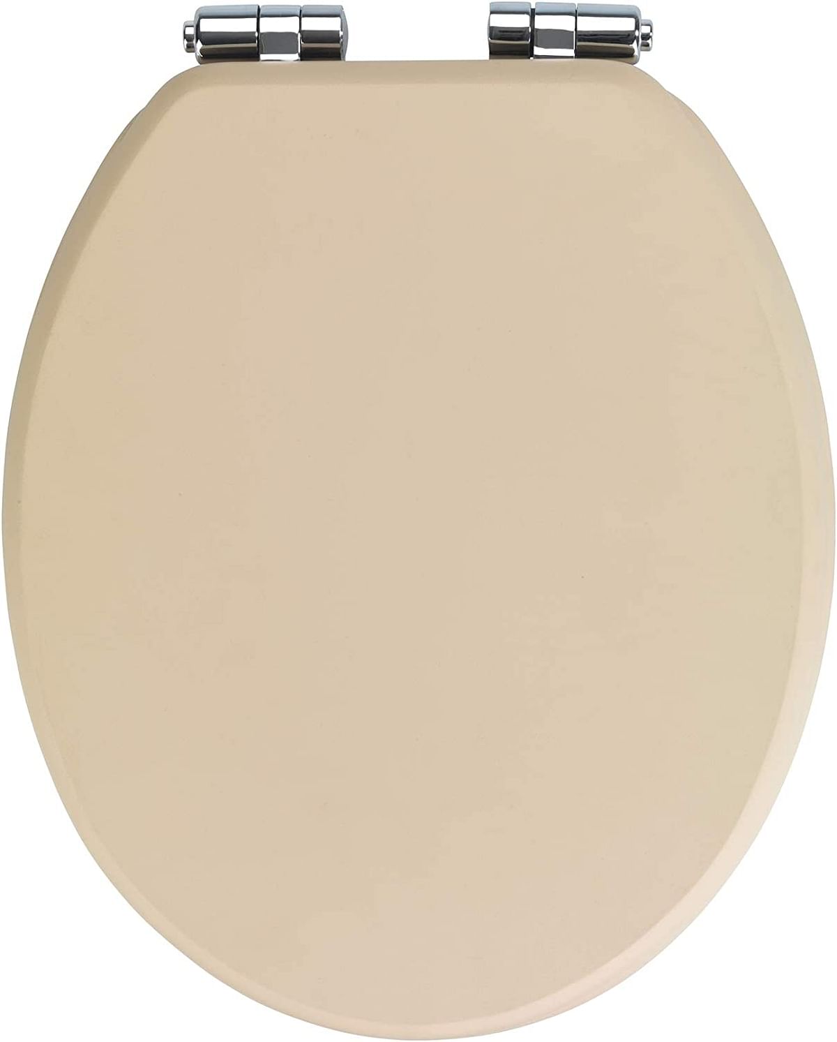 WENKO, Toilet Seat Cuero Beige, MDF, Leather Design, Non-Slam Anti-Bacterial Seat for Bathroom, Soft Close & Easy Clean, 35.5x42.5cm, Beige