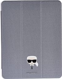 Karl Lagerfeld Pu Saffiano Karl Head Folio Case For Ipad 12.9" - Silver
