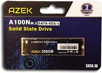 AZEK AZ-SSD-A100N 256GB M.2 SSD – سرعة قراءة/كتابة تصل إلى 1800 ميجابايت/ثانية، SATA III 6Gb/s